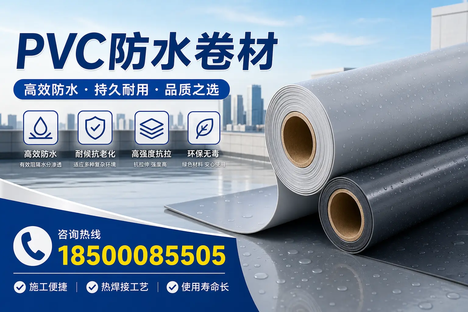 PVC防水卷材施工过程详解,确保在塔城顺利完成项目